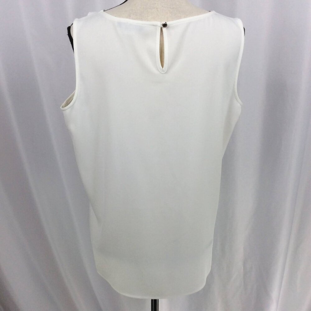 Tommy Hilfiger Women's Tank Top Size Large White Ruffle Layered - Picture 3 of 9